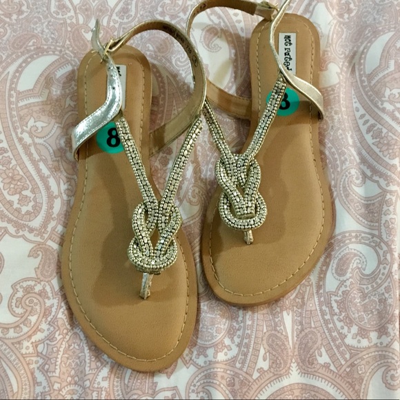 Not Rated Shoes - NWT Size 8 silver beaded sandals